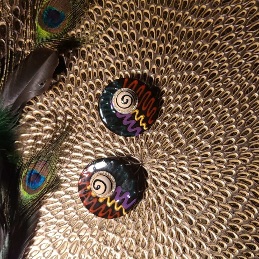 Unique Multicolored  Retro Earrings